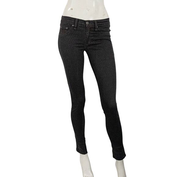 Rag & Bone Skinny Jeans Chevrn Ombre Black Stretch size 25 - Picture 1 of 9